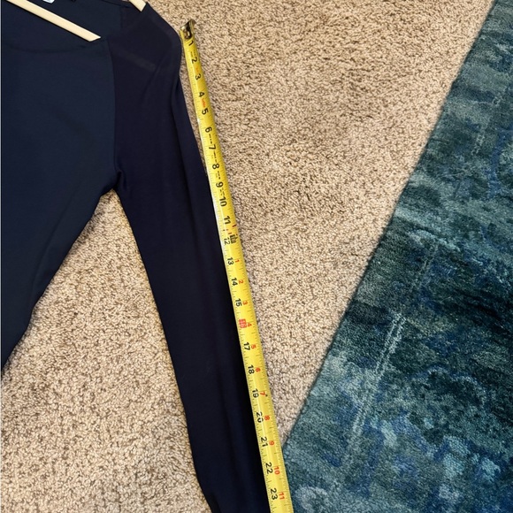French Connection Classic Navy Long Sleeve Top Minimalist Workwear M - Picture 7 of 9